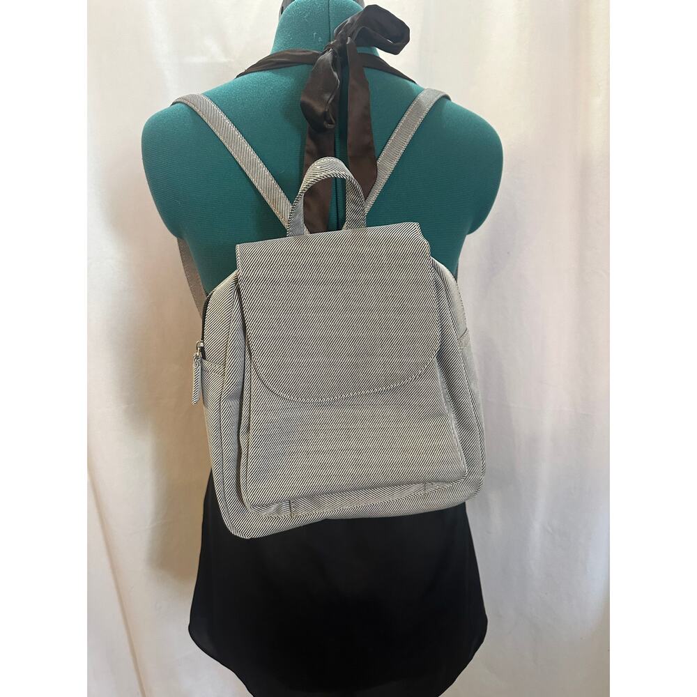Festival Mini Backpack – Gray Herringbone – Adjustable Buckle Straps – 3 Pockets